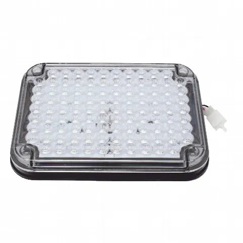 Luz de Advertencia LED / 104 LED de Alta Intensidad / 9x7" / Bicolor Rojo/Claro / 12 VCC / 10 Modos de Destello / Mica de Policarbonato