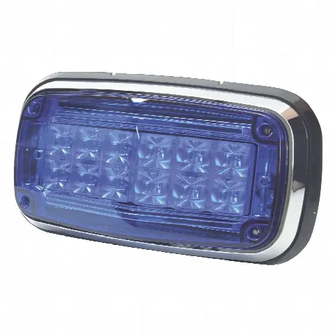Luz de Advertencia LED / 12 LEDs / 11 Patrones de Destello / IP67 / 12-30 VCC / 170 x 134 x 64.5 mm / Azul