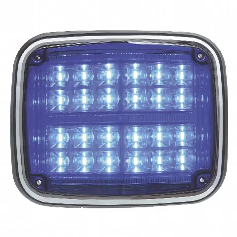 Luz de Advertencia LED / 24 LEDs / 11 Patrones Programables / IP67 / 12-30 VCC / 24 W / Policarbonato / Azul