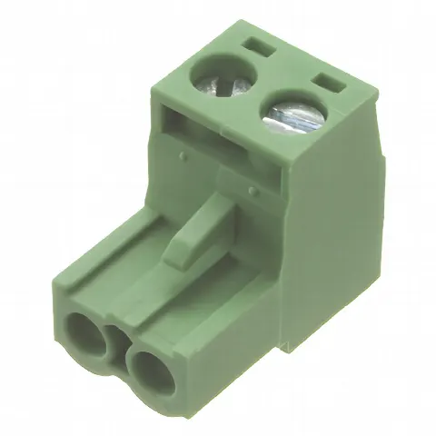 Conector Terminal de Alimentación / 2 Pines / Macho-Hembra / Polipropileno Aislante / Compatible Sistemas EPO / Verde