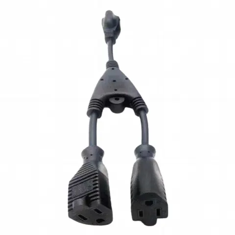 Cable de Derivación VCA / 1 Entrada Macho a 2 Salidas Hembra / 120 VCA / 18 AWG 3 Conductores / NEMA 5-15P / SJT 400 mm