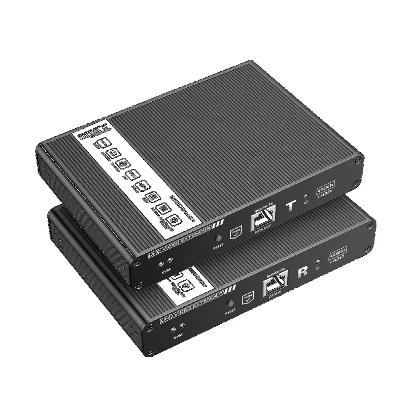 Kit extensor KVM (HDMI y USB) hasta 70 metros / Resolución 4K @ 60 Hz/ Cat 6, 6a y 7 / IPCOLOR / CERO LATENCIA / HDR10 / Salida Loop / Puerto S/PDIF / Uso 24/7 / Transmite el Video y Controla tu DVR vía USB a distancia.
