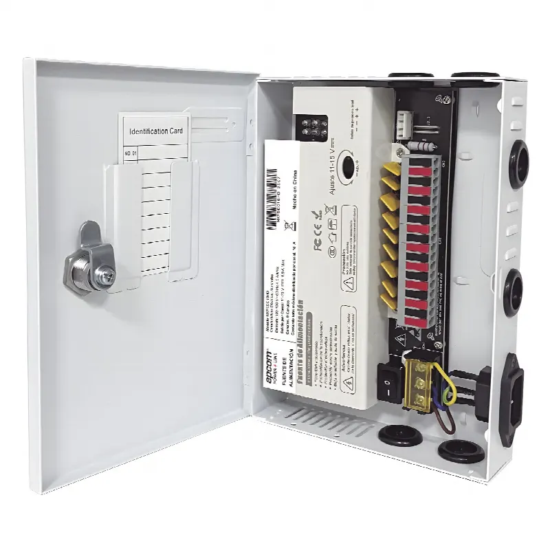 Fuente de Alimentación Profesional / 9 Canales / 16 A Total / 11-15 VCC Ajustable / 200 W / Filtro de Ruido por Canal