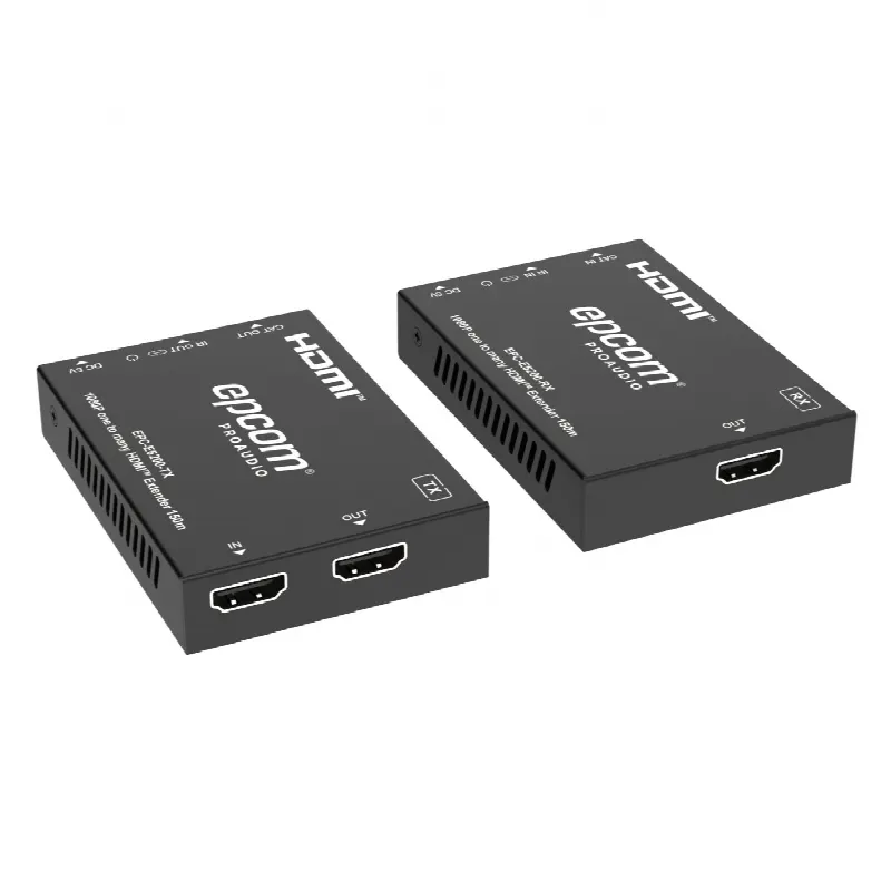 Extensor HDMI sobre IP / Full HD 1080p@60Hz / Alcance 150 m (492.1 ft) por CAT6 / Codificador y Decodificador / Red Gigabit / Control IR