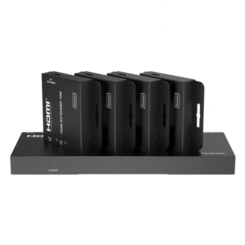 Splitter HDMI 1x4 / 4K@30Hz 4:4:4 / 1080p@60Hz / Extensión 40 m (131.2 ft) Cat6 / PoC / HDCP 1.4