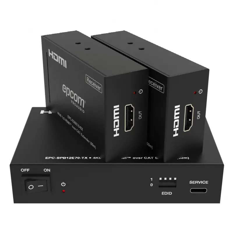 Splitter HDMI / 1x2 / 4K@60Hz a 60 m (197 ft) / 4K@30Hz a 70 m (230 ft) / Extensión Cat6 / Salida Loop / EDID / HDCP 2.2 / PoC