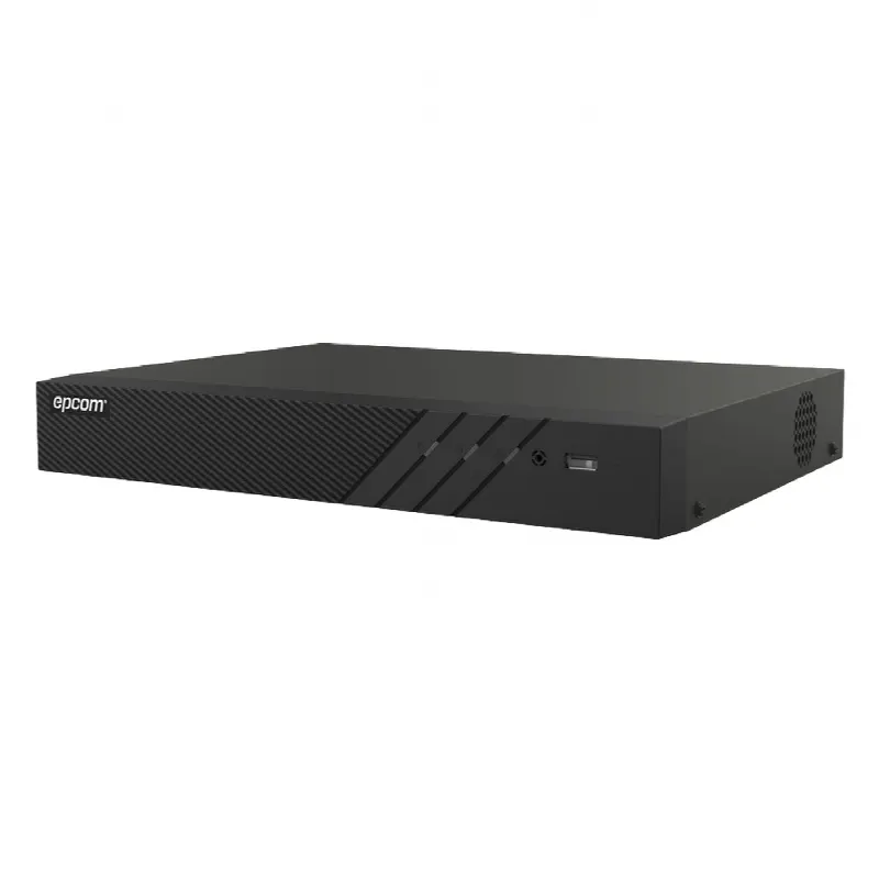 DVR Pentahíbrido / 12 Canales (8 TURBOHD + 4 IP) / 8 Megapixel (4K) / Reconocimiento Facial / Audio Bidireccional por Coaxitron / H.265+ / 1 Bahía HDD 10 TB / Salida HDMI y VGA 4K