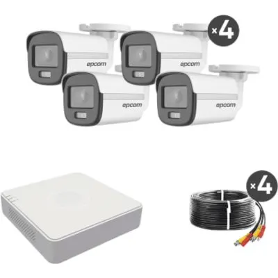 Kit de Videovigilancia TurboHD / 1080p Lite / 4 Cámaras Bala ColorVu / DVR 5 Canales / IR 20 m (65.6 ft) / IP66