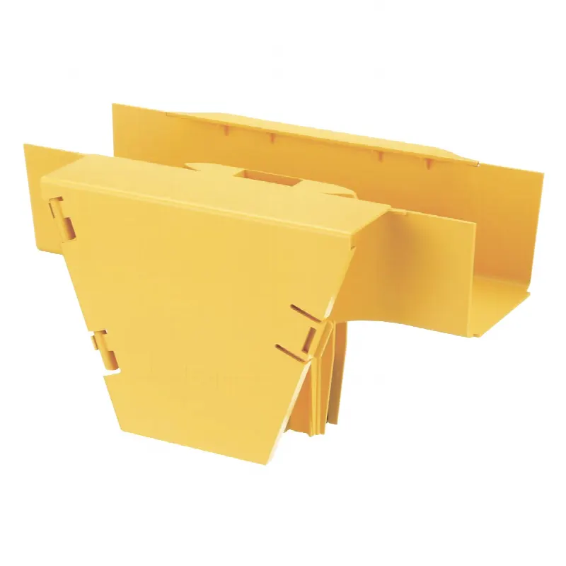 Accesorio en T con Conexión Horizontal y Bajada Vertical a 90º, Para Canaletas FiberRunner? 4x4, Color Amarillo