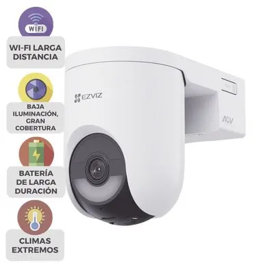 Cámara IP PT / 2K+ 4 Megapixel / Wi-Fi 6 + 4G LTE / Batería 5200 mAh / IP65 / IR 15 m (49.2 ft) / PTZ 340° Pan / 80° Tilt