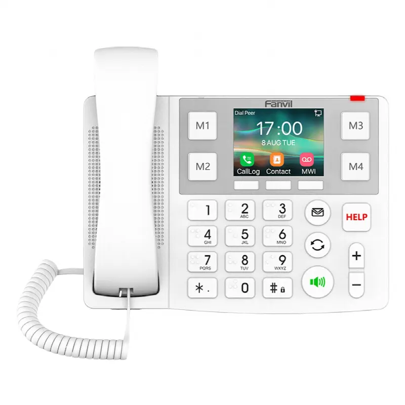 Teléfono IP / Pantalla 3.5 Pulgadas / Wi-Fi Dual Band / Botones Braille / Bluetooth 4.2 / PoE / 2 Líneas SIP