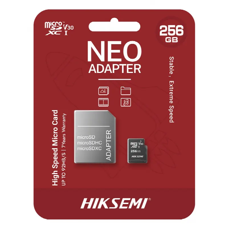 Memoria microSDXC / 256 GB / Clase 10 / Lectura 92 MB/s / Escritura 50 MB/s / NAND TLC / Resistente Agua y Golpes / Adaptador SD Incluido