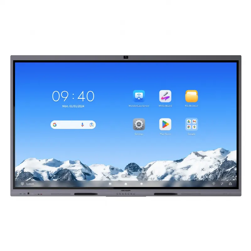 Pantalla Interactiva Touch / 86" 4K UHD / Android 16 Certificado EDLA / 50 Puntos Táctiles / Cámara Web 8 MP / Audio 70 W / NFC