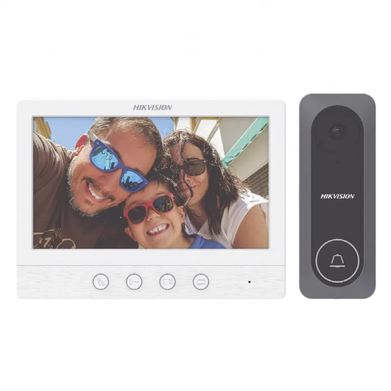 Kit de Videoportero / Pantalla LCD 7" / 720p / Gran Angular 130° / Frente de Calle IR 3 m (9.8 ft) / Conexión 4 Hilos / 3 Monitores / 2 Frentes de Calle / Exterior