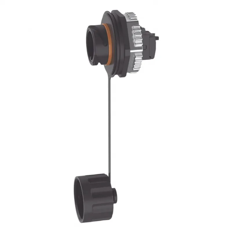 Conector Jack RJ45 de Uso Industrial Estilo TG, Blindado Categoría 6A, Con Tapa Protectora, Protección IP67