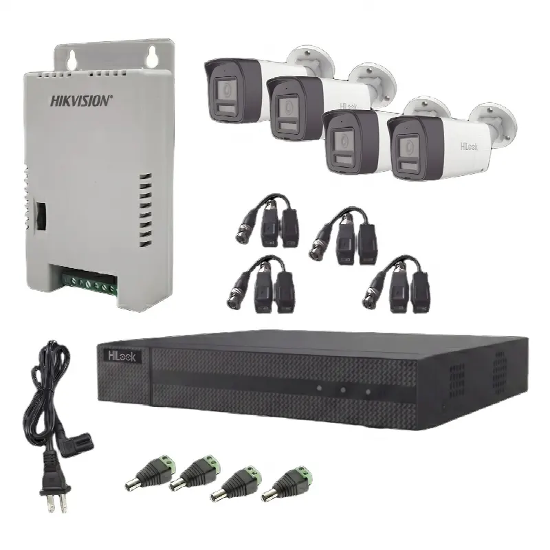 Kit de Videovigilancia TurboHD / 4 Canales + 1 IP / 2 Megapixel / Audio Bidireccional / Dual Light 30 m (98.4 ft) IR 20 m (65.6 ft) / Exterior IP67 / Fuente Regulada 12-15 VDC