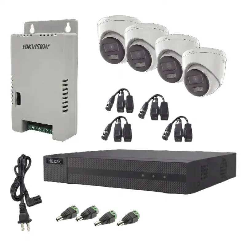 Kit de Videovigilancia TurboHD / DVR 4 Canales + 1 IP / 4 Cámaras Eyeball 2 MP / ColorVu / Dual Light 40 m (131.2 ft) / Audio Bidireccional / IP67 / Exterior