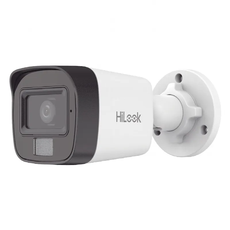 Cámara Bala IP / 4 Megapixel / Dual Light 20 m (65.6 ft) IR + 15 m (49.2 ft) Luz Blanca / Lente 2.8 mm / 104° / IP67 / PoE / Audio Integrado / Exterior
