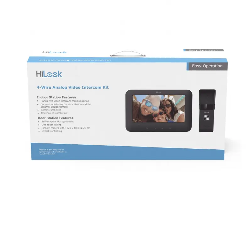 Kit de Videoportero Analógico / Pantalla LCD 7" / Frente de Calle IP65 / Visión Nocturna IR 2 m (6.6 ft) / Audio Bidireccional / Salida de Relé / Exterior
