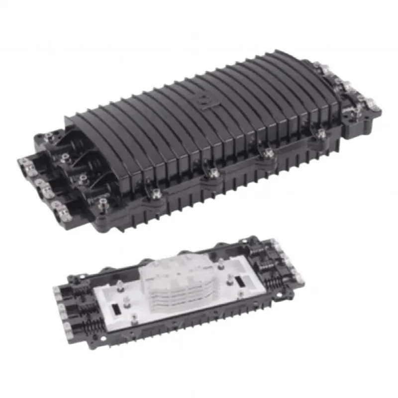 Caja de Distribución de Fibra Óptica Horizontal / 96 Empalmes / IP68 / 3 Puertos / 7-15 mm / Exterior