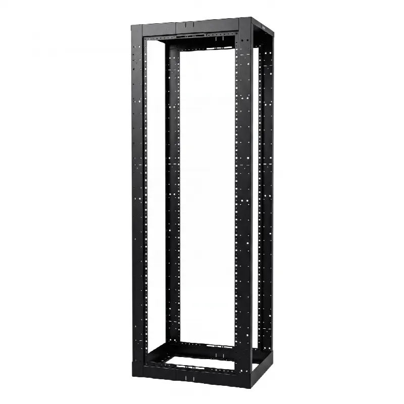 Rack de Cuatro Postes / 19 Pulgadas / Profundidad Ajustable 23 a 42 Pulgadas / 45 Unidades de Rack / Capacidad 907.2 kg (2000 lbs) / Acero Soldado / Negro
