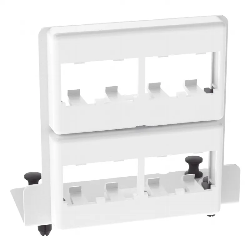 Patch Panel / 8 Puertos Mini-Com / Acero Calibre 18 / Instalación Push/Pull / Gabinete Multipropósito / Blanco