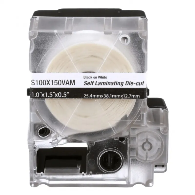 Casete de 175 Etiquetas Autolaminadas de 25.4 x 38.1 mm (1.5 in), para Cables de 4 a 8.1 mm (0.32 in) de Diámetro, Área de Impresión Color Blanco