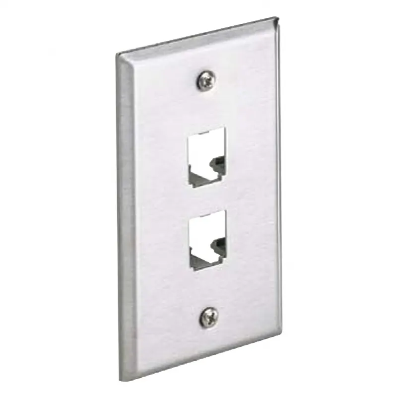 Placa de Pared Vertical, de Acero Inoxidable, Salida Para 2 Puertos Mini-Com