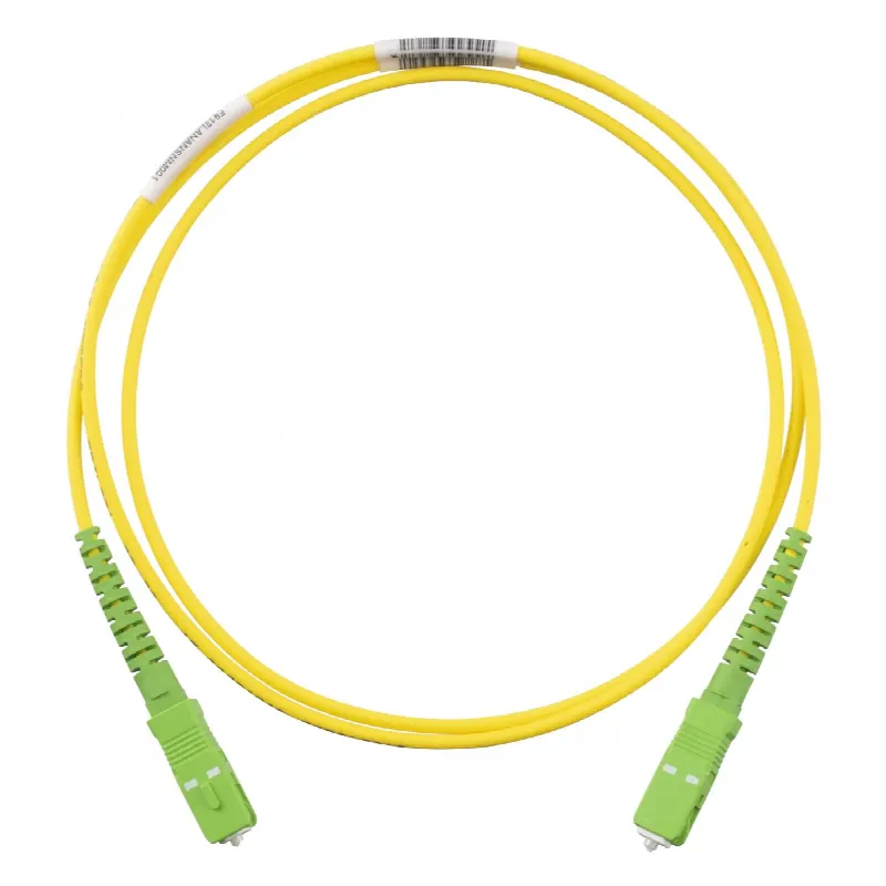 Jumper de Fibra Optica Monomodo 9/125 OS2, SC/APC-SC/APC Simplex, OFNR (Riser), Color Amarillo, 1 Metro