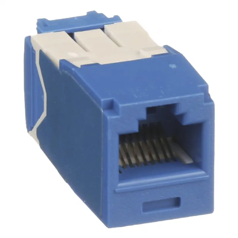 Conector Jack RJ45 Estilo TG, Mini-Com, Categoría 6A, de 8 posiciones y 8 cables, Color Azul