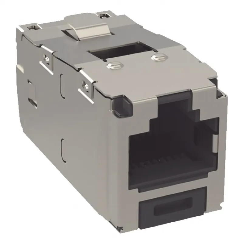 Conector Jack RJ45 Blindado, Estilo TG, Mini-Com, Categoría 6, de 8 posiciones y 8 cables, Color Negro