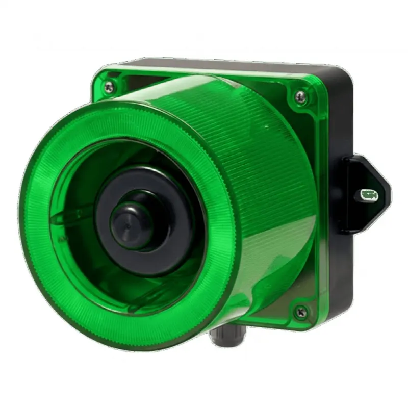 Baliza LED Verde con Sirena / 31 Tonos / 123 dB / 12-24 VCD / IP66 / -50°C a +50°C
