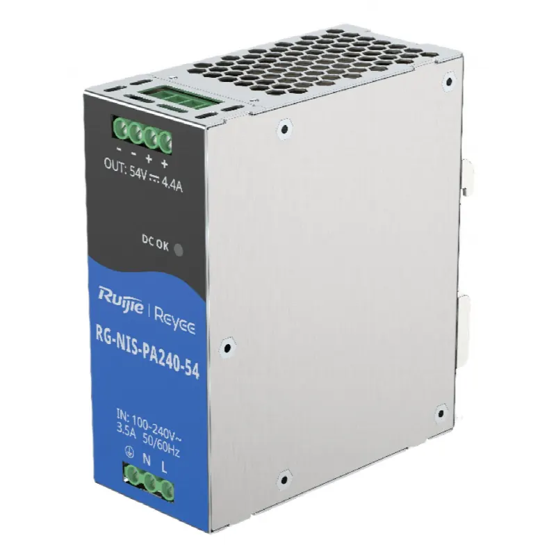 Fuente de Alimentación AC/DC / 240W / Montaje DIN-RAIL / Eficiencia 90% / Protección Sobrecarga y Cortocircuito / Diseño Industrial Compacto