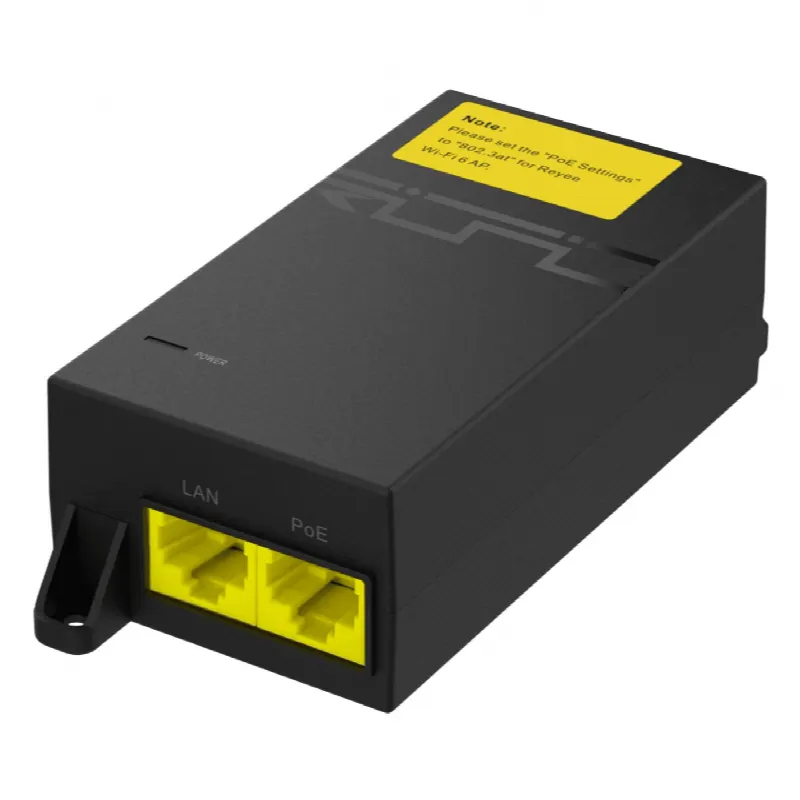 Inyector PoE Pasivo / Gigabit 1G / 52 V / 30 W / Protección 2000 A / RJ45 Blindado