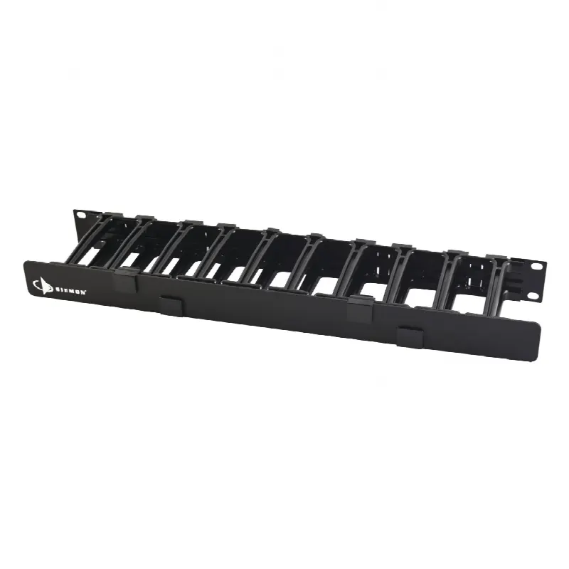 Organizador de Cable Horizontal / 19in Rack / 4in (0.33ft) Profundidad / 1UR / Puerta Doble Bisagra