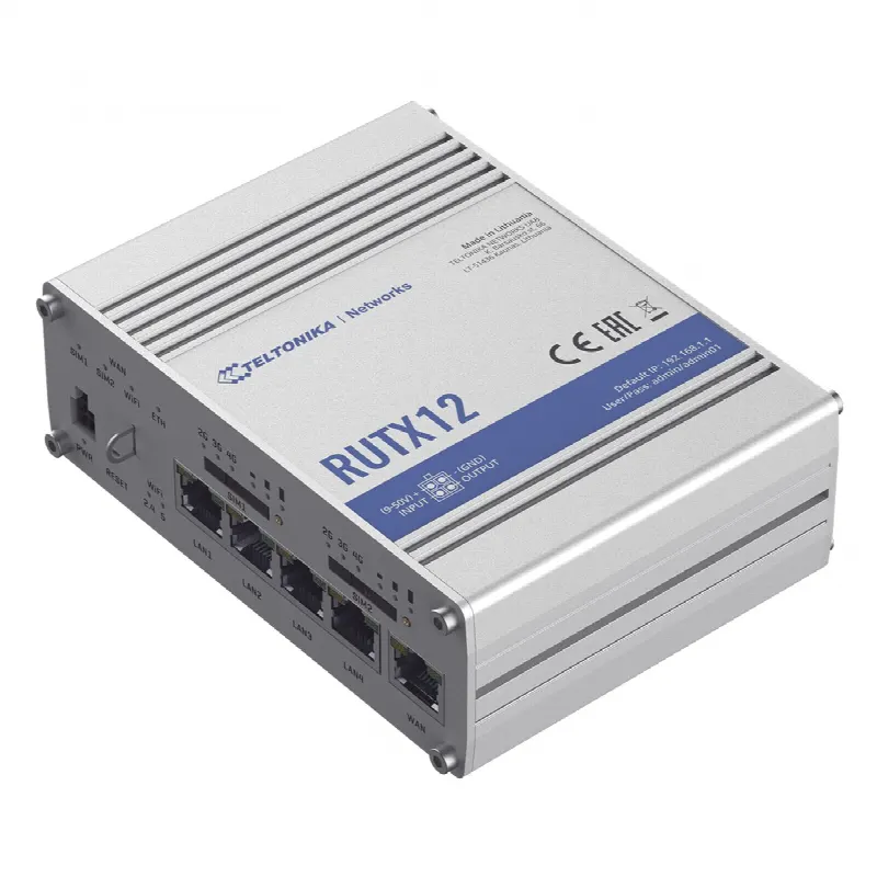 Router Industrial Dual LTE Cat 6 / 600 Mbps / 5 Puertos Gigabit / WiFi 5 Doble Banda / Doble SIM / GNSS / PoE / -40°F a 167°F