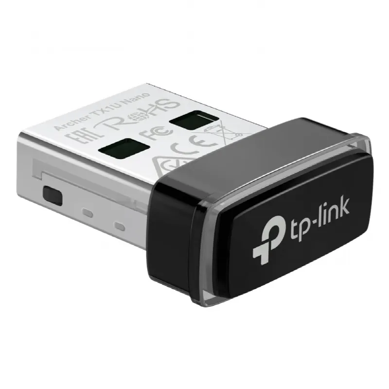 Adaptador USB Wi-Fi 6 / 287 Mbps / 2.4 GHz / Nano 17.5 × 15.8 × 7.1 mm / MU-MIMO / OFDMA / Driver Pre-cargado