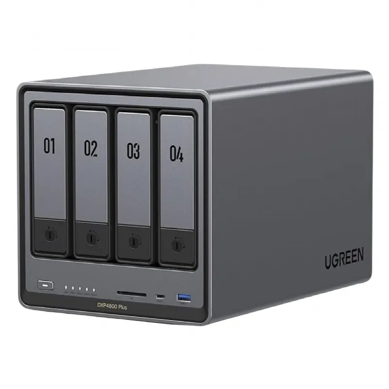 NAS 4 Bahías / Intel Pentium Gold 8505 5 Núcleos / 10GbE + 2.5GbE / DDR5 8GB Expandible a 64GB / PCIe 4.0 M.2 NVMe / USB 3.2 Gen 2 / HDMI 4K