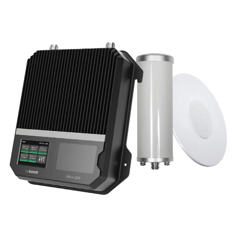 Amplificador de Señal Celular Empresarial / 2G 3G 4G VoLTE / Cobertura 1,600 m² (17,222 ft²) / 4 Antenas / Doble Enlace Ascendente / Diseño EE.UU.