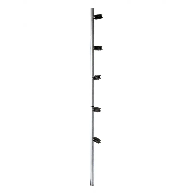 Poste de esquina / Tubo acero galvanizado G60 / 5 aisladores / 1.20 m (3.94 ft) / Resistencia dieléctrica 18 kV