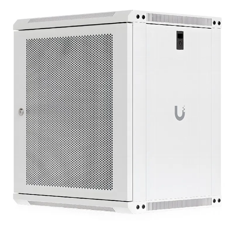 Gabinete Rack 12U / Montaje en Pared / Profundidad 450 mm (17.7") / Puerta Perforada / Ventilación Integrada 50 dB(A) / Paneles con Llave