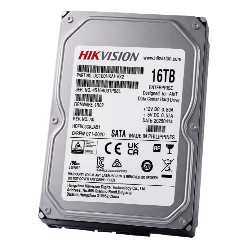 Disco Duro Empresarial / 16 TB / 3.5 pulgadas / SATA 6 Gbit/s / 7200 RPM / Caché 1024 MB / 24x7 / 550 TB/Año
