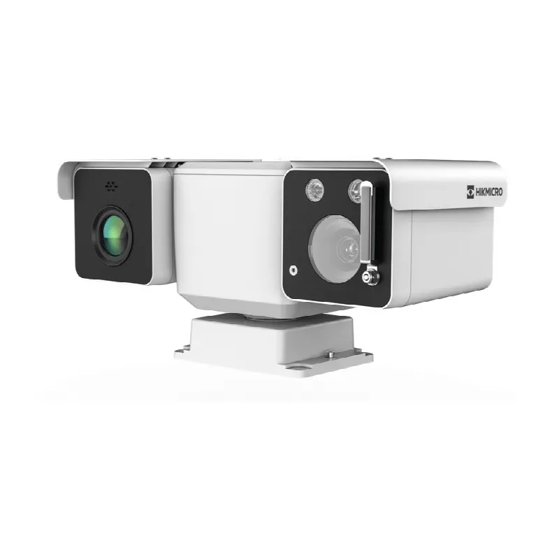 Mini Punta de Poste IP Bi Espectro/ Térmica: 256 × 192 (15 mm, NETD &le;35 mK) + Óptico 32X (4 Megapixel)/ 800 mts IR / IP67 IK10 / Detección de Temperatura / microSD/Detección de Humo y Fuego