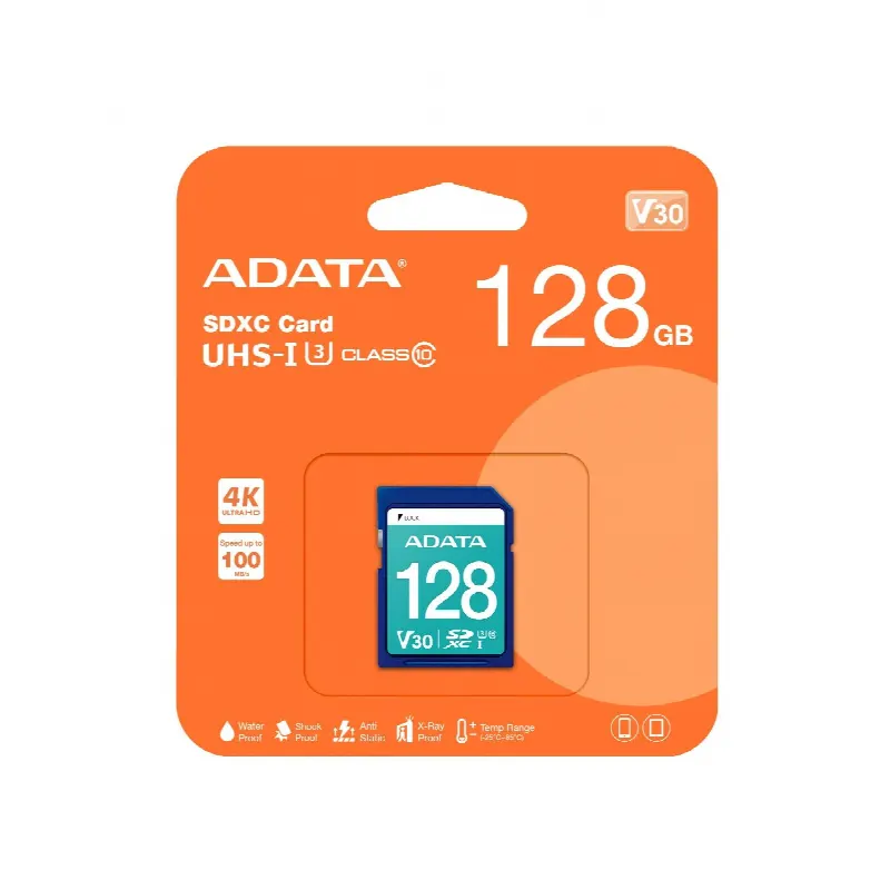 Secure Digital ADATA V30 SDXC UHS-I U3 ADATA ASDX128GUI3V30S-R