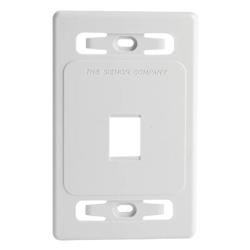 Placa de pared modular MAX, de 1 salida, color blanco, version bulk (Sin Empaque Individual)