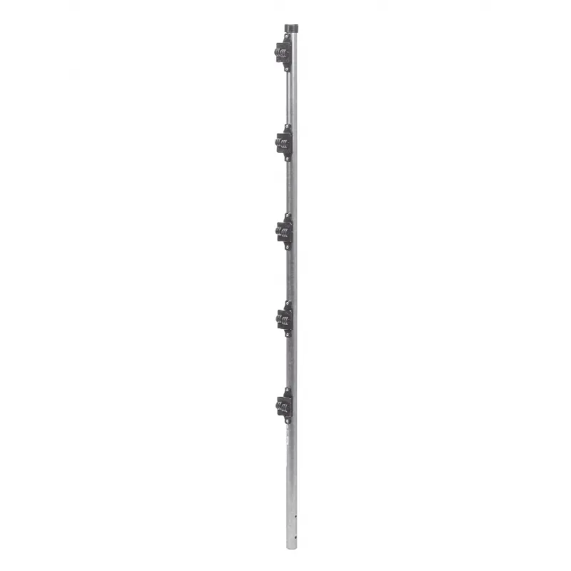 Poste de Paso de 1.2m para Cerca Electrificada.Tubo Galvanizado cal. 18 de 1Diam. con Tapón y 5 Aisladores Instalados.
