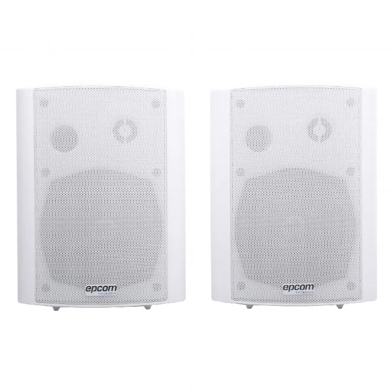 Altavoces Amplificada de Montaje en Pared 5+1.5 | RMS 20W@8ohms y Pasivo 20W | Material ABS | Reja Metálica | Bracket de Metal | Color Blanco