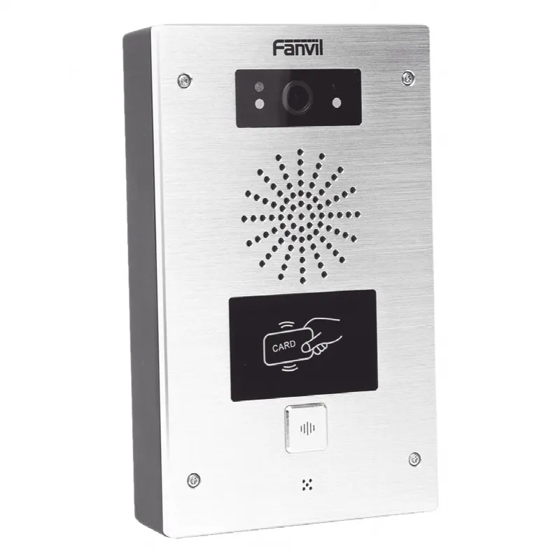 Video portero IP, 2 líneas SIP, 2 relevadores, lector de tarjeta RFID, Onvif, con botón para llamada, anti-vandálico, PoE, IP65 e IK10, PoE