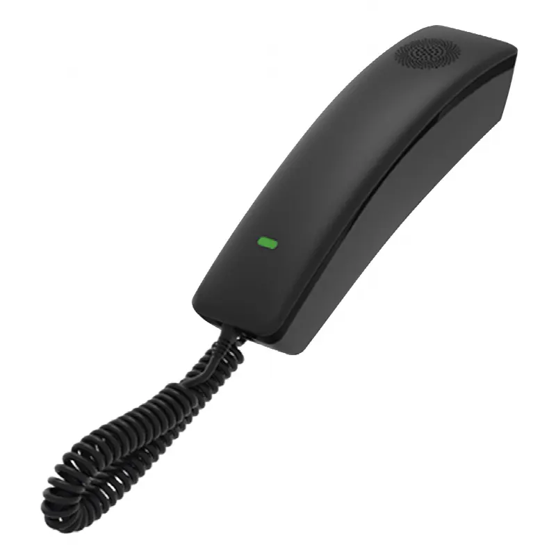 Teléfono IP profesional para Hotelería, montaje en pared,  teclado numérico estándar, conferencia de 3 vías, Opus y PoE.