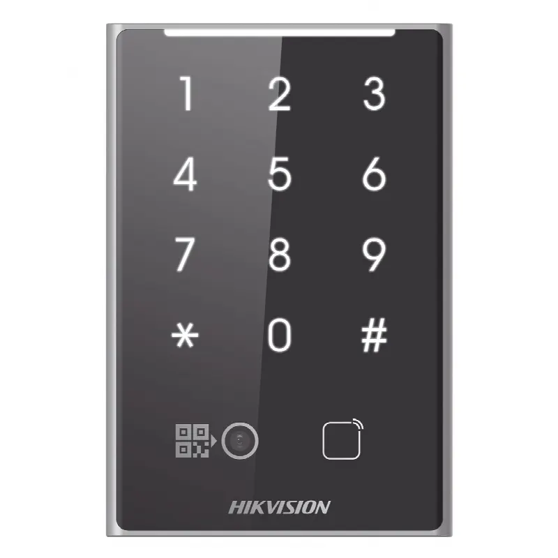 Lector de Tarjetas PROX EM y de Códigos QR / Teclado para Contraseña / Compatible con Controladores DSK2600 Series Hikvision / Comunicación RS485 y WIEGAND